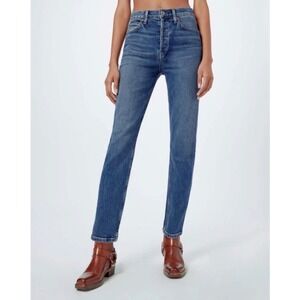 RE/DONE 90s High Rise‎ Ankle Crop Jeans Mid 70s Wash Button Fly Denim Size 23